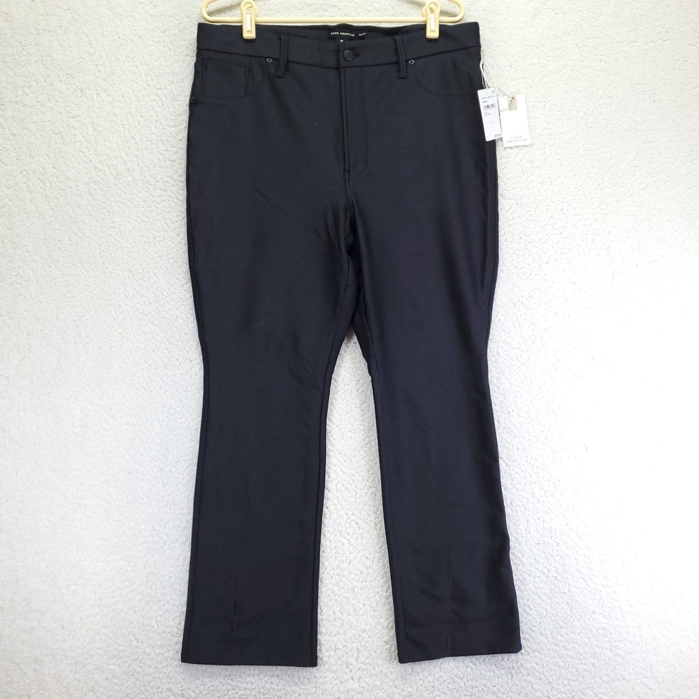 Good American Scuba Bootcut Trousers Black High Rise Stretch Pants GS0381 Sz 15